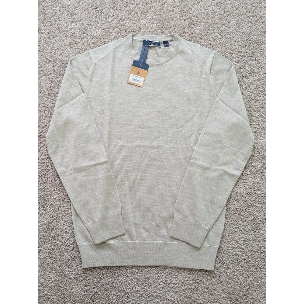 Charles Tyrwhitt Pure Merino Crew Neck Jumper Sweater Limestone Mens Small NWT
